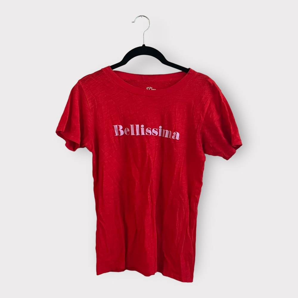 J.Crew Bellissima Red Graphic Tee T-Shirt XS